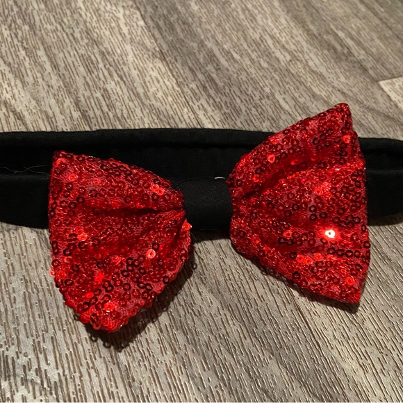 NEW set of 4 girls stretch headband red bow sequin hair accessories OS - Picture 2 of 2